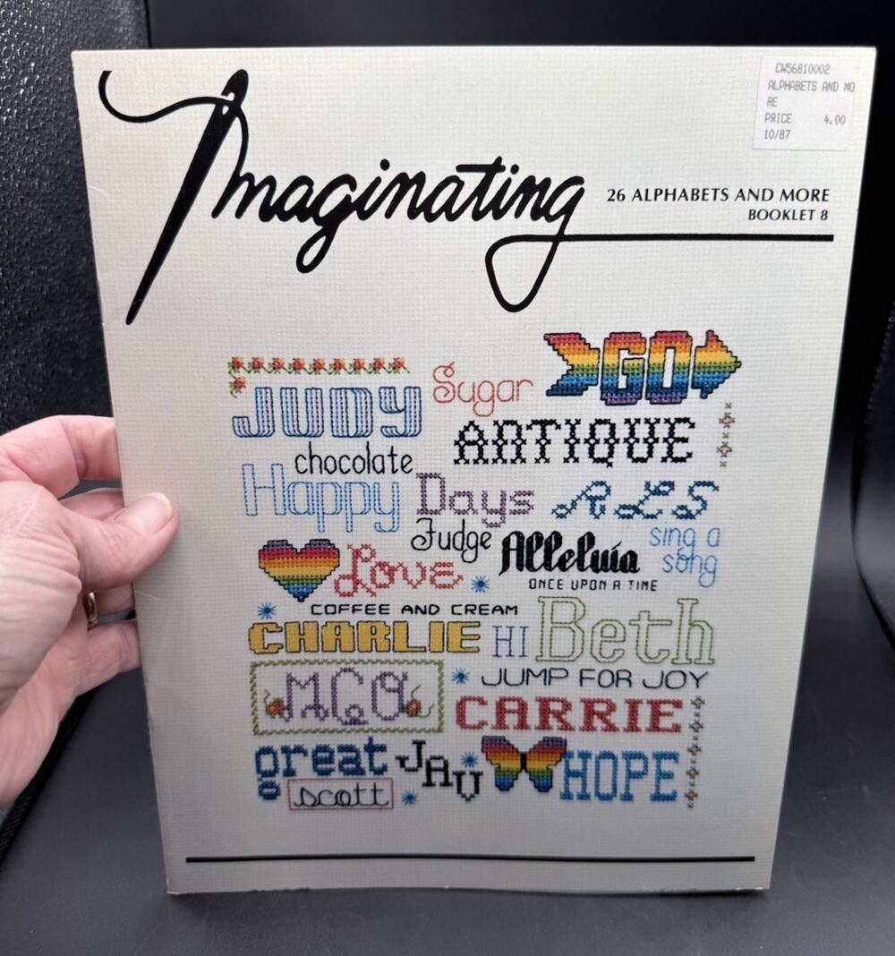 1986 IMAGINATING "Alphabets & More" by Marilyn Clark Cross Stitch Chart #26 Bk 8